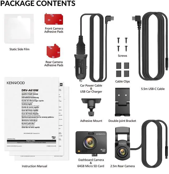 Alt view image 17 of 18 - Kenwood DRV-A610WDP GPS Integrated Dashboard Camera with Rear View Camera