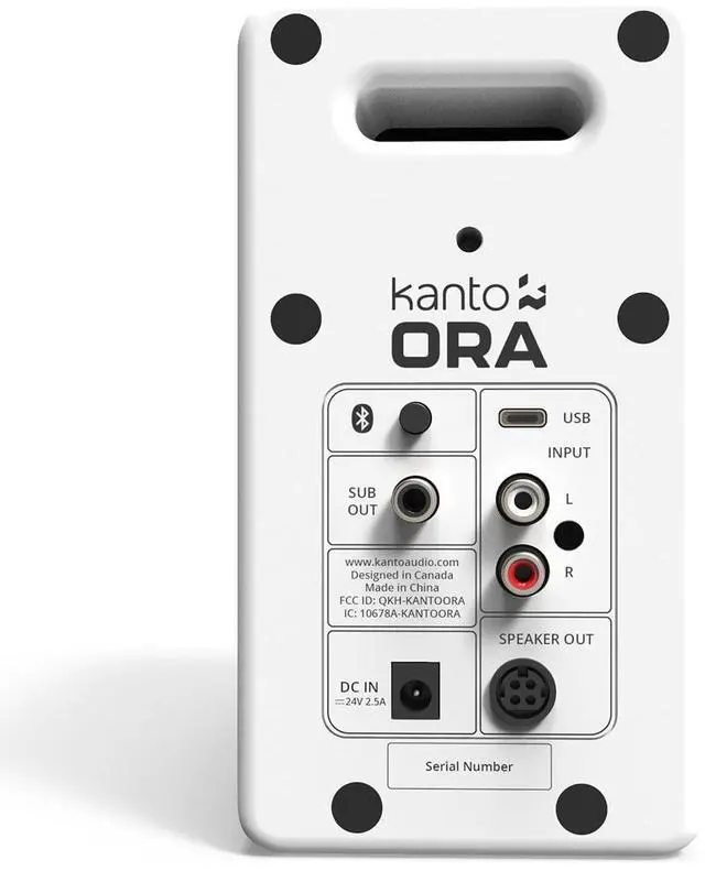Alt view image 7 of 10 - Kanto ORAMW Powered Reference Bluetooth Desktop Speakers - White (Pair)