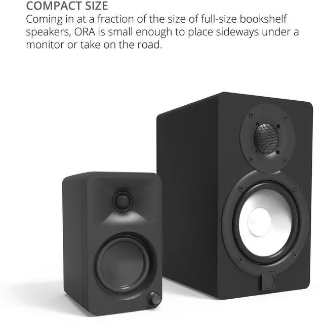 Alt view image 8 of 10 - Kanto ORAMW Powered Reference Bluetooth Desktop Speakers - White (Pair)
