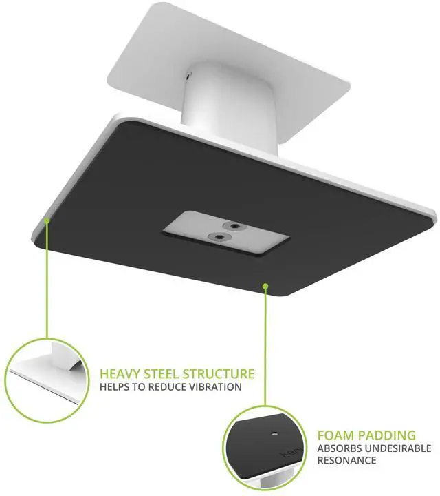 Alt view image 11 of 14 - Kanto SP6HD 6" Tall Universal Desktop Speaker Stands with Integrated Cable Management, White