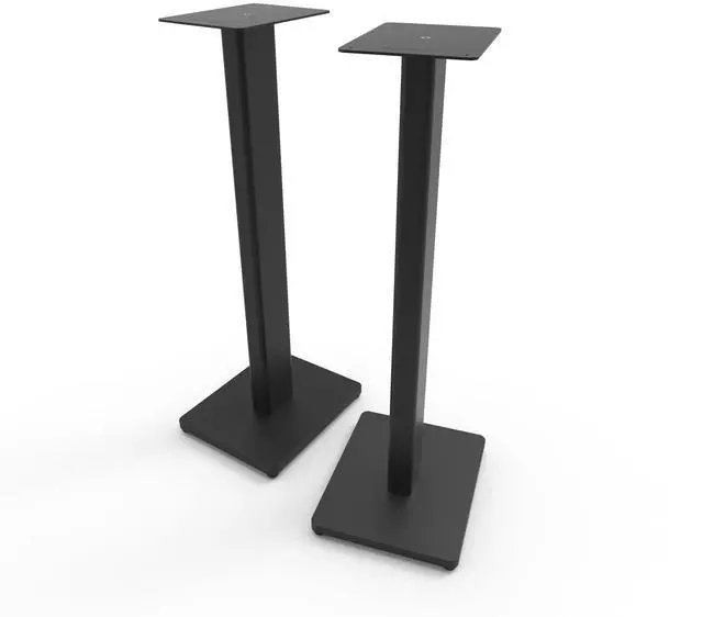 Main image of Kanto ST28 28 Universal Floor Speaker Stands for Bookshelf Speakers up to 30 lbs | Improved Sound | Hidden Cable Management | Timeless Design, | Pair | Black Steel w/Black MDF Base