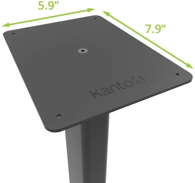 Alt view image 2 of 7 - Kanto ST28 28 Universal Floor Speaker Stands for Bookshelf Speakers up to 30 lbs | Improved Sound | Hidden Cable Management | Timeless Design, | Pair | Black Steel w/Black MDF Base