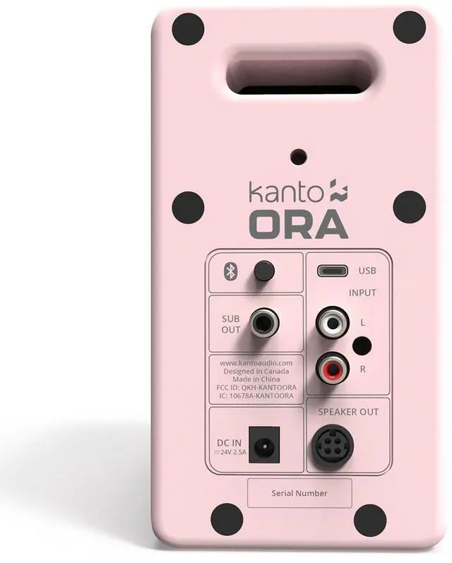 Alt view image 4 of 7 - Kanto ORAMP 100W Powered Reference Desktop Computer Speakers with Bluetooth 5.0 and USB-C Input | Bi-Amplified | 100 Hz Automatic Crossover | Reference Quality Sound | Pair | Pink