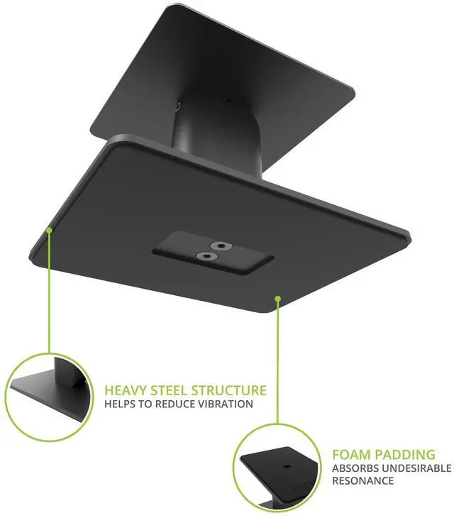 Alt view image 20 of 20 - Kanto SP6HD 6" Fixed-Height Desktop Stands for Bookshelf Speakers - Black (Pair)