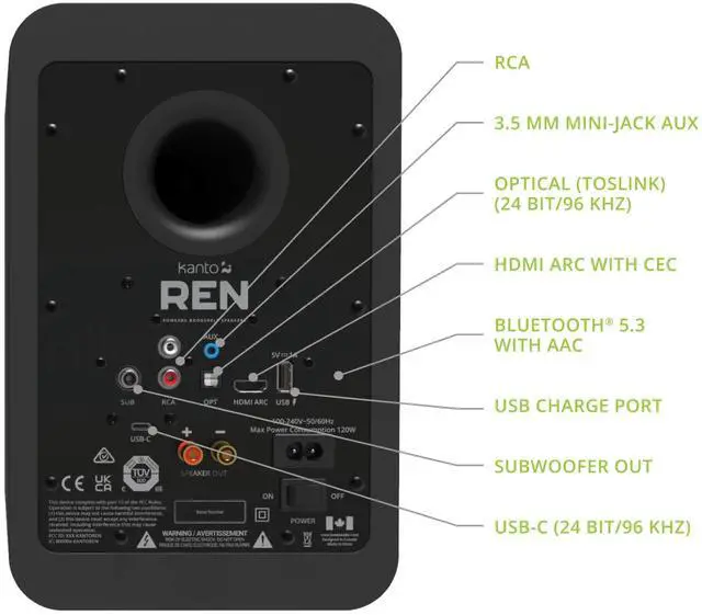 Alt view image 10 of 12 - Kanto RENMB Bluetooth Powered Bookshelf Speakers - Matte Black (Pair)