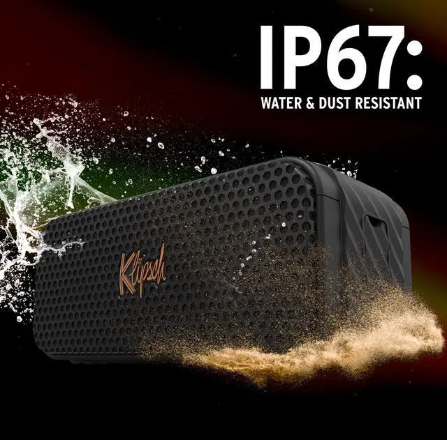Alt view image 3 of 7 - The Klipsch Nashville Portable Bluetooth Speaker with a 2.25" full range drivers for 360 degree audio, IP67 dust and waterproof rating, 24 hours of playtime for a premium live concert experience