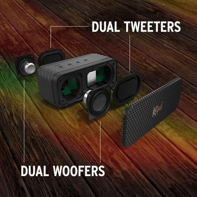 Alt view image 5 of 7 - The Klipsch Nashville Portable Bluetooth Speaker with a 2.25" full range drivers for 360 degree audio, IP67 dust and waterproof rating, 24 hours of playtime for a premium live concert experience