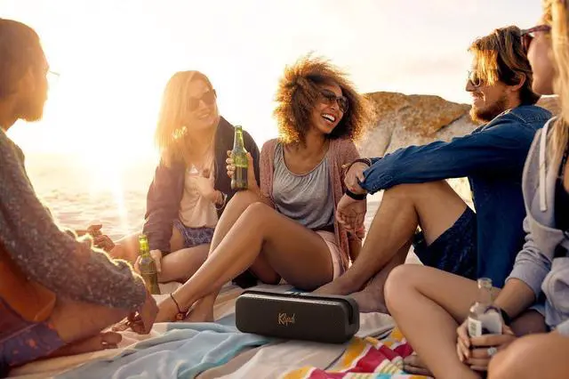 Alt view image 2 of 7 - Klipsch The Detroit Portable Bluetooth Speaker with Dual 1" tweeters and 3" woofers, IP67 dust and Waterproof Rating, 20 Hours of Playtime for a Premium Live Concert Experience