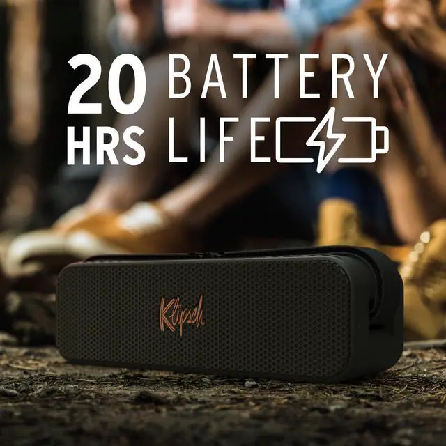Alt view image 5 of 7 - Klipsch The Detroit Portable Bluetooth Speaker with Dual 1" tweeters and 3" woofers, IP67 dust and Waterproof Rating, 20 Hours of Playtime for a Premium Live Concert Experience