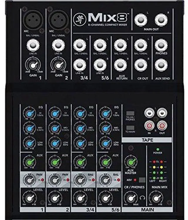 Alt view image 2 of 5 - Mix Series Mix8 8-Channel Mixer, Black