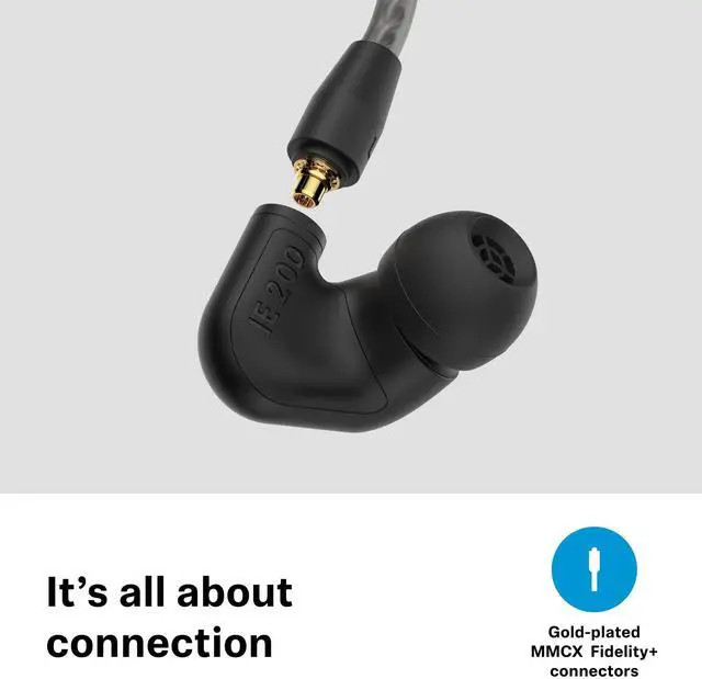Alt view image 5 of 14 - Sennheiser Consumer Audio IE 200 In-Ear Audiophile Headphones - TrueResponse Transducers for Neutral Sound, Impactful Bass, Detachable Braided Cable with Flexible Ear Hooks - Black