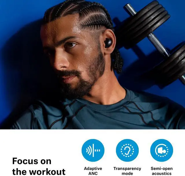 Alt view image 7 of 10 - Sennheiser MOMENTUM Sport Earbuds with Sport Sound Tuning and Adaptive ANC, Secure Fit, 24-Hour Battery Life, Fitness Tracker for Body Performance Data - Black