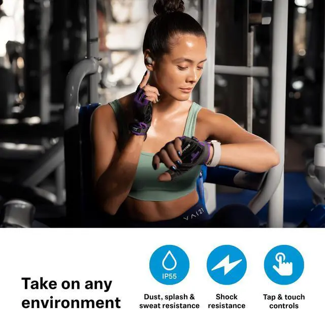 Alt view image 10 of 10 - Sennheiser MOMENTUM Sport Earbuds with Sport Sound Tuning and Adaptive ANC, Secure Fit, 24-Hour Battery Life, Fitness Tracker for Body Performance Data - Black