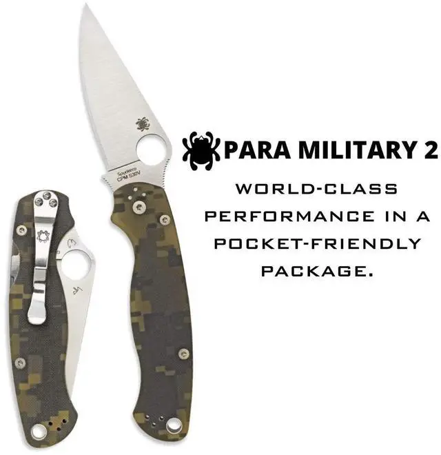 Alt view image 11 of 14 - Spyderco Para 2 Folder 3.44 in Plain Digi Camo G-10 Handle