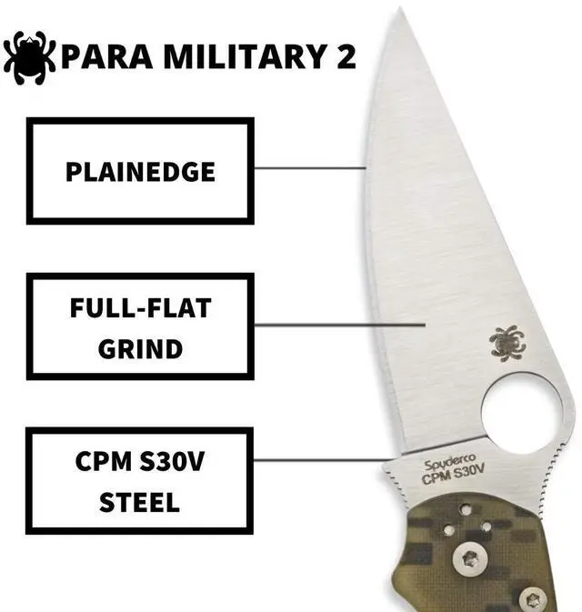 Alt view image 12 of 14 - Spyderco Para 2 Folder 3.44 in Plain Digi Camo G-10 Handle