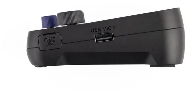 Alt view image 4 of 6 - PodTrak P2 Podcast Recorder with 2 USB Mic Inputs, 2 Headphone Outputs, AI Noise Reduction, Tone & COMP Effects, Remote Guest Recording, SD Cards up to 1TB, Battery Powered, & USB-C Powered