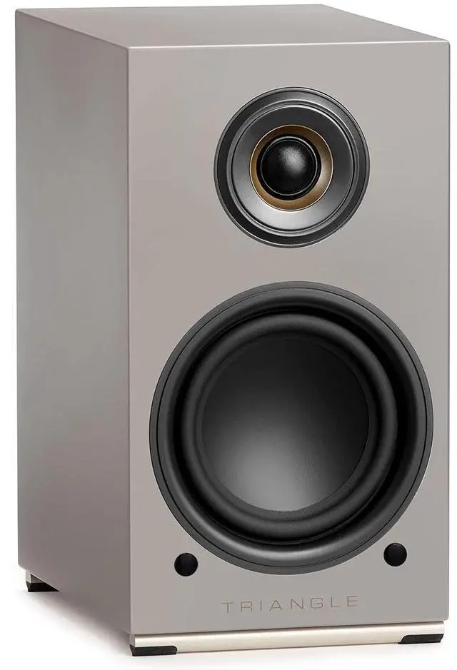 Alt view image 2 of 6 - triangle - AIO Twin - Wi-Fi & Bluetooth Active Bookshelf Speakers with 2x50W Amplifier - HD Audio - Phono/Turntable + Optical TV Inputs - 165 x 304 x 235 mm - Linen Grey (Pair)