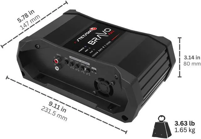 Alt view image 4 of 7 - Bravo Full 1200 2 Ohms Mono Car Amplifier, 1200.1 1.2K Watts RMS, 2 Stable Car Audio, HD Sound Quality, Crossover & Bass Boost, Car Stereo Speaker Subwoofer MD, Smart Coolers