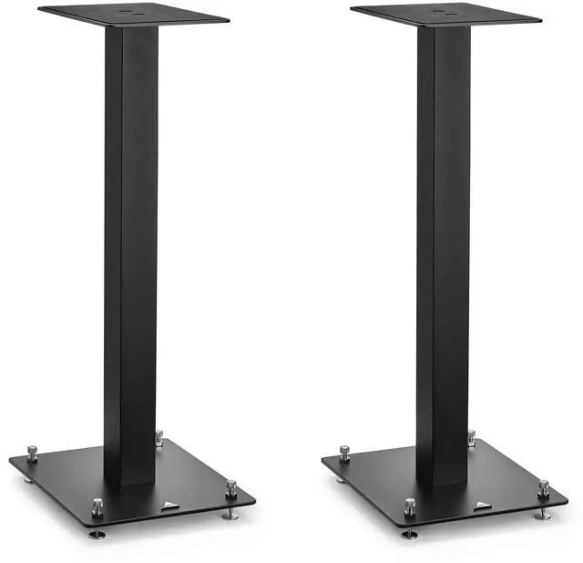 Alt view image 5 of 7 - Triangle S01 Bookshelf Speaker Stands with Non-Slip Felt (Matte Black, Pair)