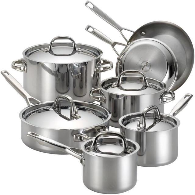Anolon 12-pc. Stainless Steel Tri-ply Clad Cookware Set 