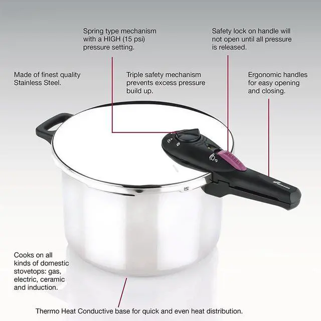 Alt view image 5 of 7 - Fagor Splendid 10-Quart Pressure Cooker/Canner