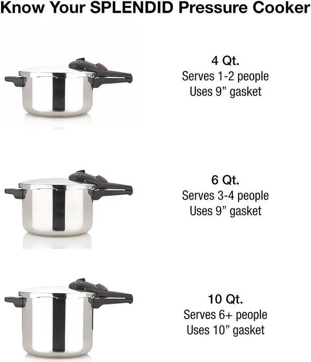 Alt view image 7 of 7 - Fagor Splendid 10-Quart Pressure Cooker/Canner