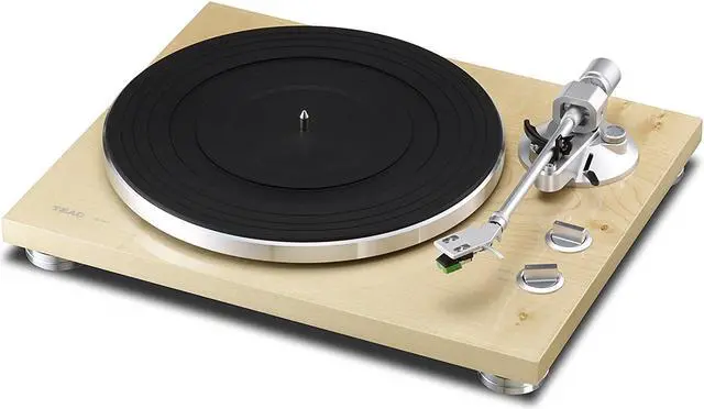 Alt view image 8 of 8 - Teac TN-300 Turntable with Phono EQ and USB, Natural Wood
