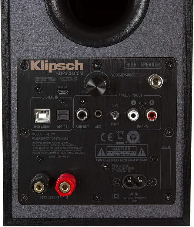 Alt view image 4 of 5 - Klipsch R-41PM Powered Bookshelf Speaker,Black