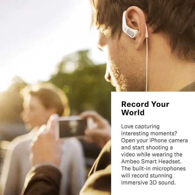 Alt view image 7 of 19 - Sennheiser AMBEO Smart In-Ear Headset with 3D Audio Recording (White)