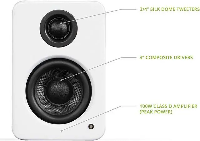 Alt view image 4 of 16 - Kanto YU2 Powered Desktop Speakers - Pair (Matte White)