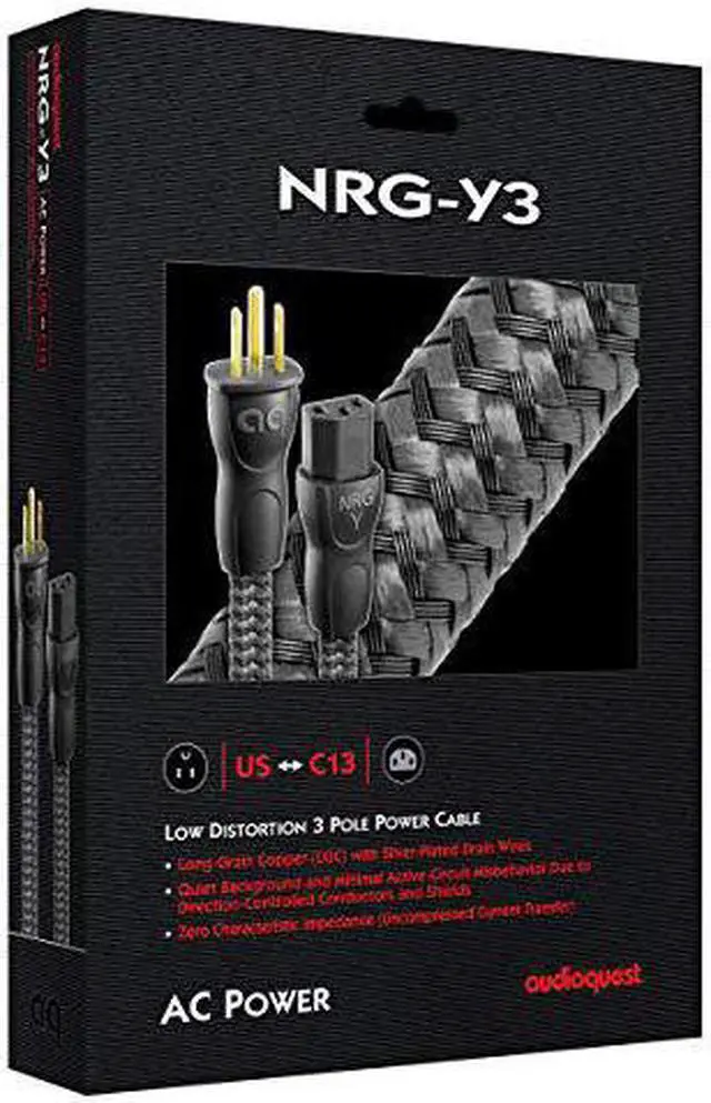Alt view image 4 of 10 - AudioQuest NRG-Y3 Low-Distortion 3-Pole AC Power Cable - 6.56' (2m)