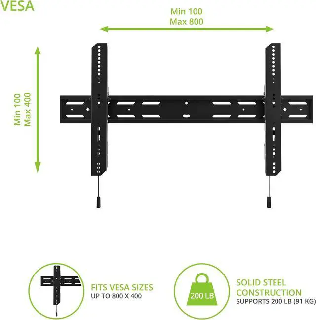 Alt view image 11 of 14 - Kanto PT400 Tilting Flat Panel TV Mount for 40-inch to 90-inch TVs