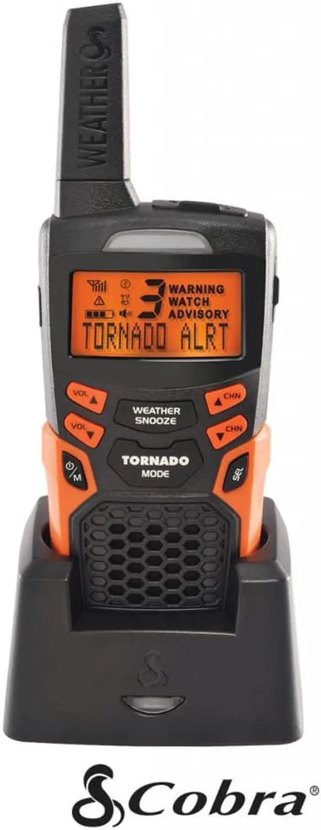 Alt view image 3 of 13 - Cobra Electronics CWR 200 Weather and Emergency Alert Radio, Orange