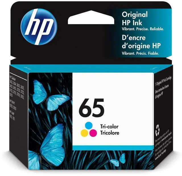 Alt view image 8 of 20 - HP 65 Tri-color Original Ink Cartridge, ~100 pages, N9K01AN#140