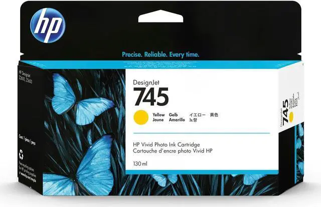 Alt view image 5 of 14 - HP 745 130-ml DesignJet Yellow Ink Cartridge, F9J96A