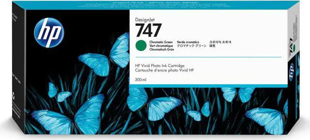 Alt view image 2 of 6 - HP 747 300-ml Chromatic Green DesignJet Ink Cartridge, P2V84A