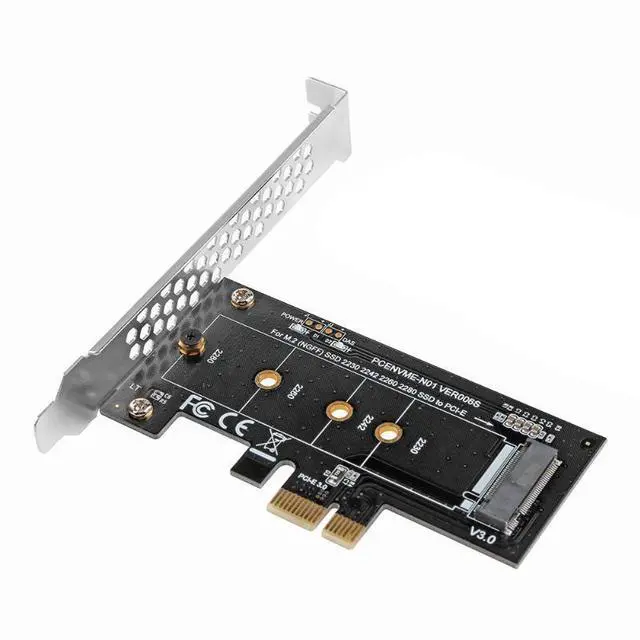 Alt view image 2 of 6 - M.2 NVME Adapter M.2 SSD to PCIE 3.0 X1 Expansion Card Converter Riser Card M Key Connector for M2 NGFF NVMe SSD hard drive