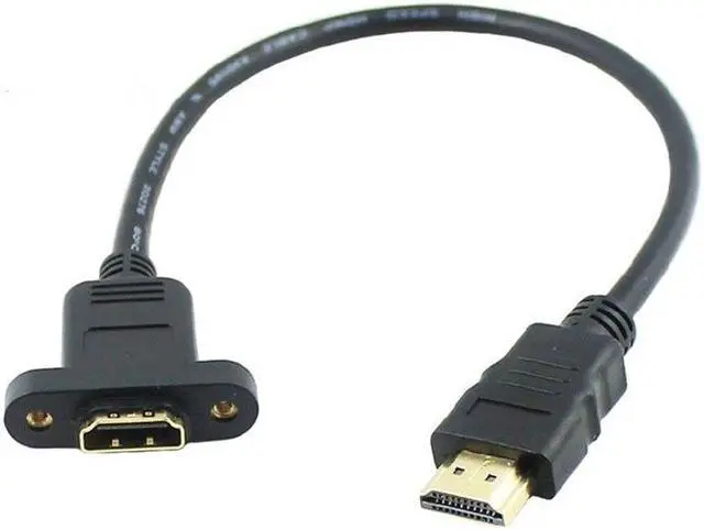 Alt view image 2 of 5 - Gold Plated HDMI Extension Cable Male to Female With Screw Panel Mount  V1.4 1080P For PSP HDTV  30cm 50cm 1m 1.5m