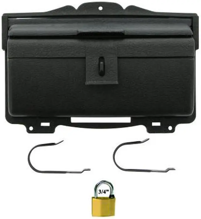 Alt view image 4 of 4 - Ultra Hardware, 10225, Wall Mounted Heavy Gauge Black Plastic Horizontal Mailbox Mail Box Body Ranch Style With Solid Brass Padlock