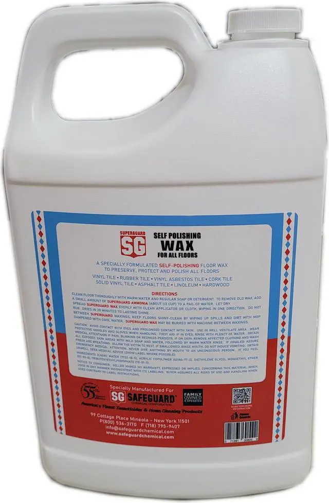 Alt view image 4 of 4 - Safeguard Superguard 800, 1 Gallon 128 OZ Fluid Ounce Industrial Strength Self Polishing Floor Wax For All Floors