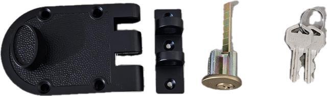 Alt view image 2 of 4 - Tuff Stuff 167BK Black Finish Jimmy Proof Single Cylinder Deadlock Deadbolt With Flat Strike