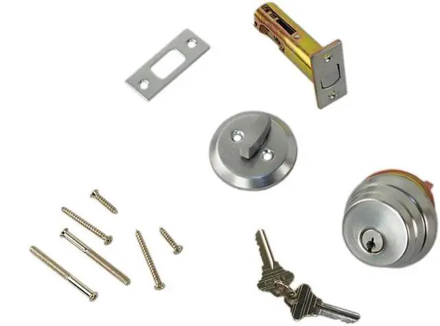 Alt view image 6 of 7 - Maxtech Satin Chrome US26D Hercules Single Cylinder Heavy Duty Security Deadbolt Lock