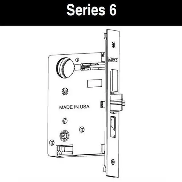 Alt view image 5 of 6 - Marks 6A/3, 6 Series Grade 2 for Handlesets Design, Brass, Left Hand, Entrance Lock Set, Sectional Mortise Entry Lockset Body Only