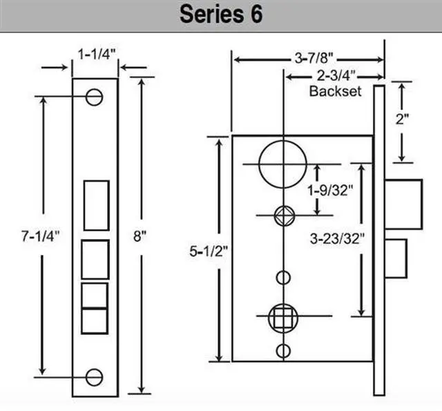 Alt view image 6 of 6 - Marks 6A/3, 6 Series Grade 2 for Handlesets Design, Brass, Left Hand, Entrance Lock Set, Sectional Mortise Entry Lockset Body Only