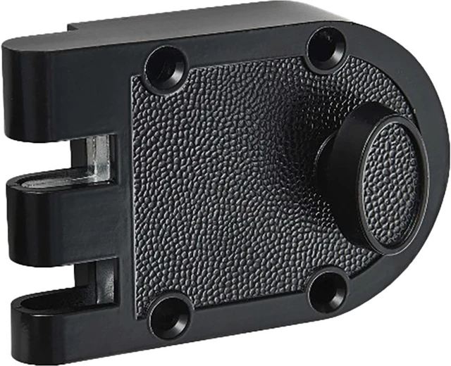Alt view image 3 of 6 - Tuff Stuff 167BK Black Finish Jimmy Proof Single Cylinder Deadlock Deadbolt With Flat Strike