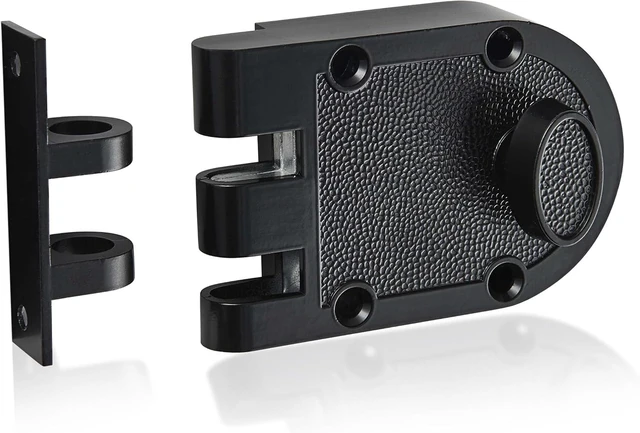 Main image of Tuff Stuff 167BK Black Finish Jimmy Proof Single Cylinder Deadlock Deadbolt With Flat Strike