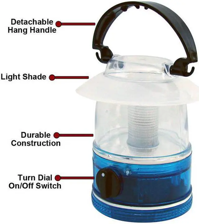 Alt view image 3 of 7 - Bright Way, CL5, 5 LED Bulbs, 1 Mini Camping Lantern, 4 AA, With Hang Hook Handle