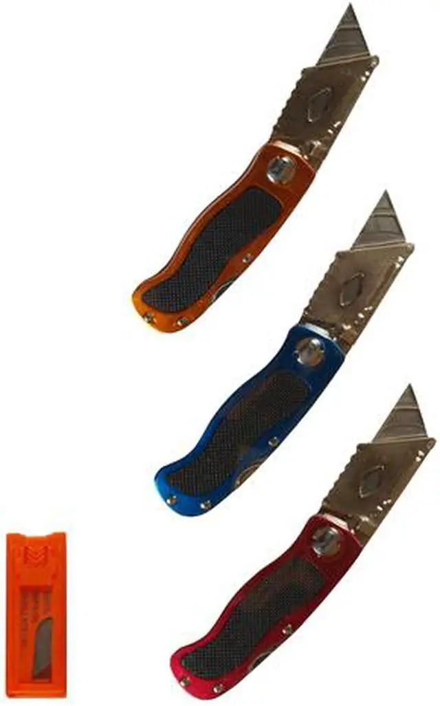 Alt view image 2 of 2 - H.B. Smith Tools, 79202, 1 Folding Utility Knife 6", Quick Change Blade, 5 Blades, ASSTD Colors