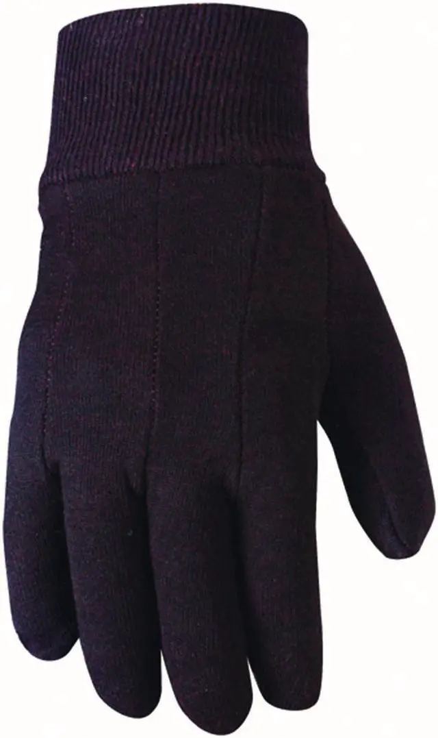 Alt view image 3 of 5 - Wells Lamont 508LF Men's Poly Cotton Blend, Gardening Brown Jersey Gloves with Straight Thumb, Large, 3-Pairs