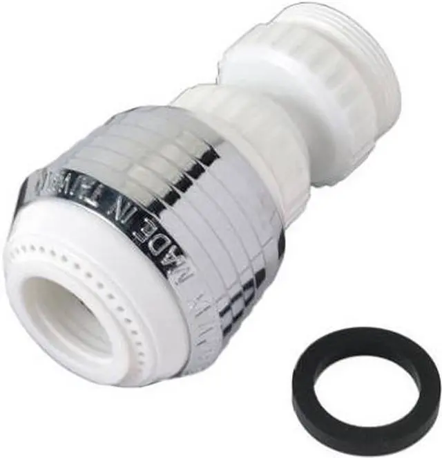 Main image of Aqua Plumb, C0805W, Premium Swivel Stream Aerator, White Plastic/Chrome 360' Swivel Spray